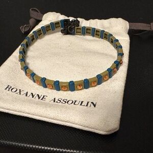 Roxanne Assoulin Blue and Green Enamel Choker Necklace